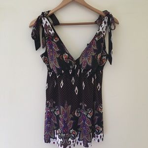 Satin Shoulder-tie Top
